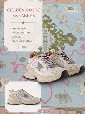 Golden Goose Chunky Star Sneakers in White with Pink Accents